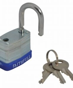 Faithfull Padlock Laminated Steel 3 Keys 30mm