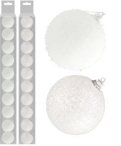 55543 10 6cm Snow Baubles Choice of 2