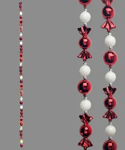 58875 1.8m Bauble & Candy Garland Red & White