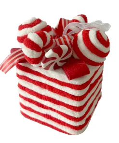 60272 Red & White Chenille Gift 9X12cm