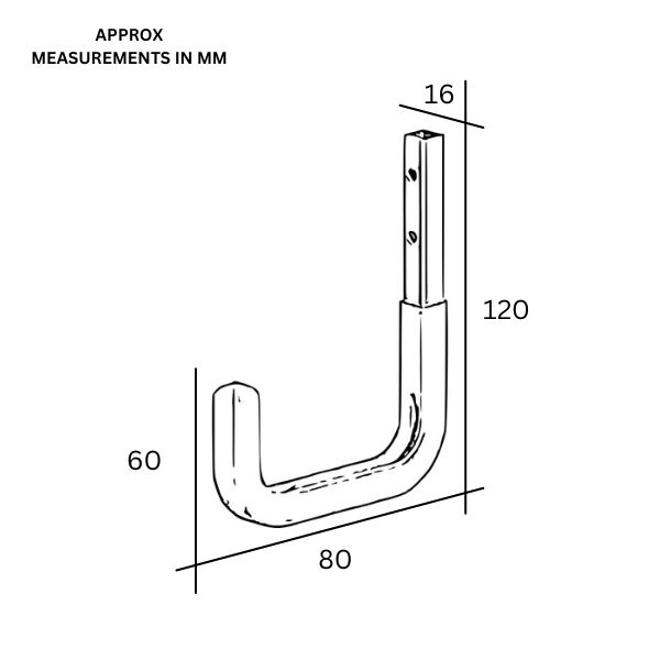 ALFER Wall Hook Covered 80x115mm Steel Galv (EACH) - Image 3