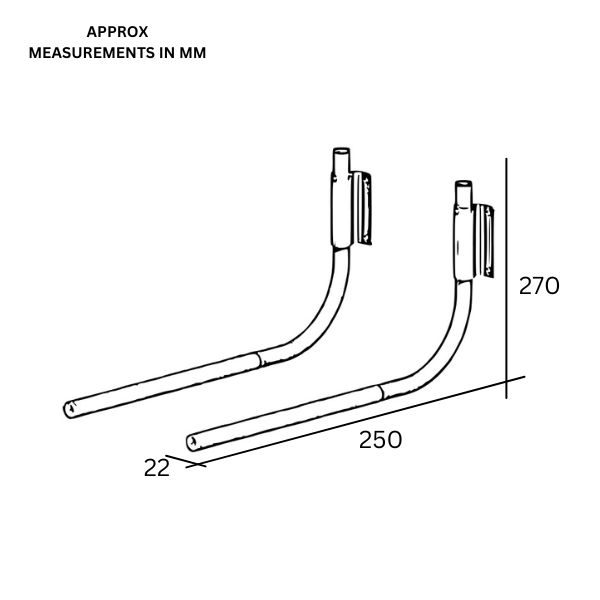 ALFER Wall Holders (Pair) 550x270mm Aluminium (PAIR) - Image 3