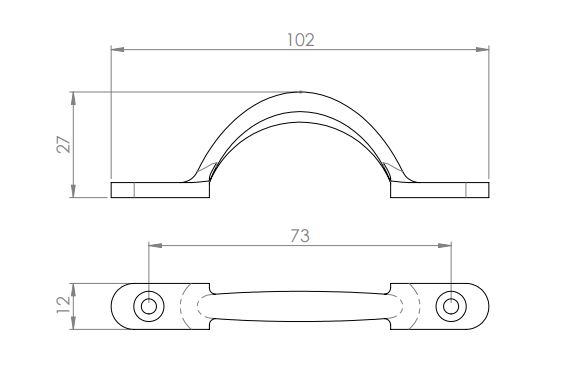 CARLISLE BRASS AA96CP Victorian Sash Handle 102mm CP (EACH) - Image 3