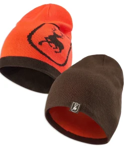 CUMBERLAND KNIT BEANIE REV ORNG