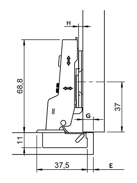 HAFELE 311.04.001 Concealed Hinge Soft Close Smuso Half Overlay (HINGE) - Image 4