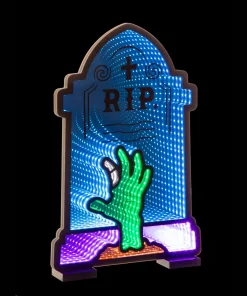 HUB258737 41cm USB Lit Tombstone with Hand Reaching Out Infinity Mirror