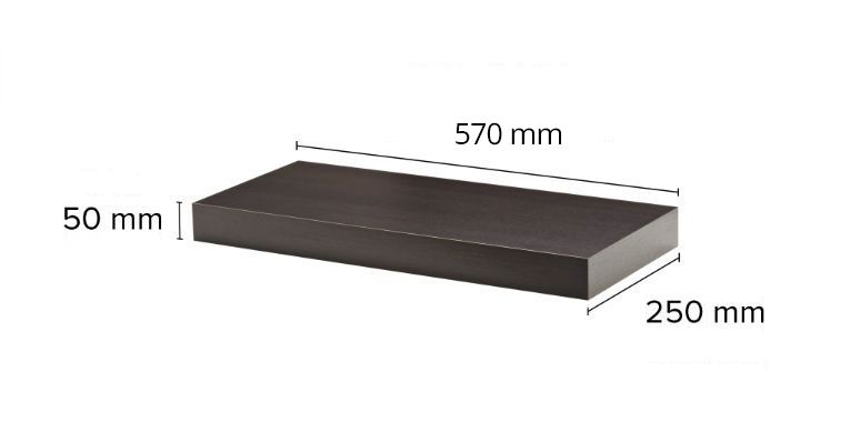 NEWTECH Big Boy Floating Shelf Kit Walnut 570x50x250 (SET) - Image 4