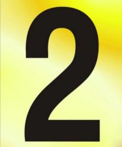 Numeral No 2 50mm Black On Gold (EACH)