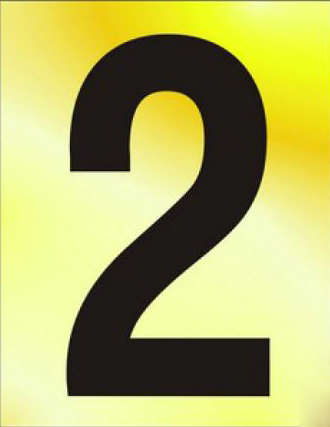 Numeral No 2 50mm Black On Gold (EACH) - Image 2