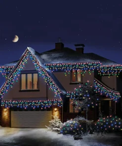 LV162185M 720 LED Snowing Icicles with Timer Multi Colour
