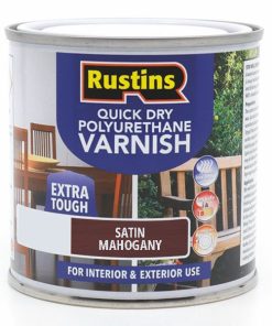 Varnish Stained Quick Drying Poly Satin Mahogany 500ml (EACH)