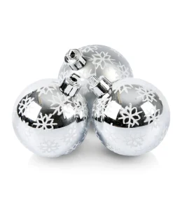 TD232321S 3 piece 60mm Silver Multi Snowflake Cluster