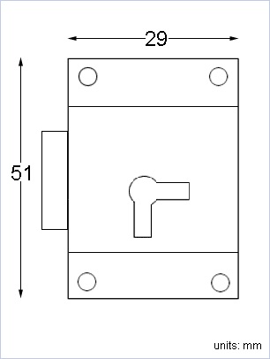 Cupboard Lock Cut 1 Lever 2 RH 1key (EACH) - Image 3