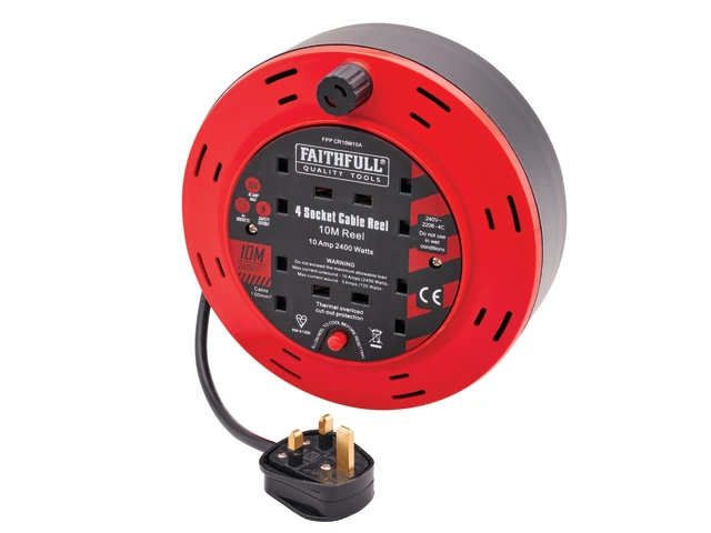 Faithfull 10m Cable Reel 10A - Image 2